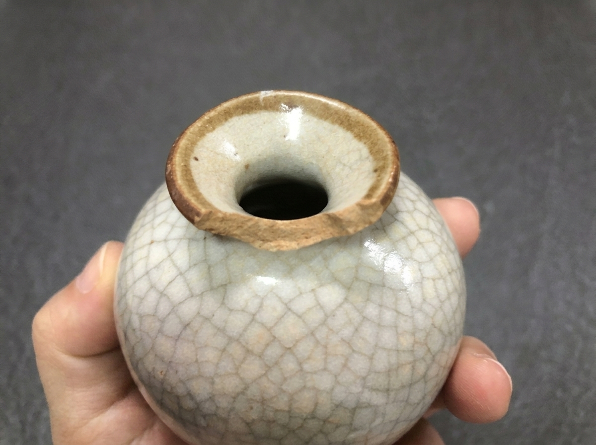 清代仿哥釉小罐/水滴