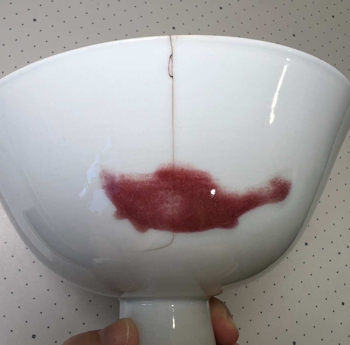 釉里紅三魚紋高足碗 修復前，長沖線，原圖完整構圖